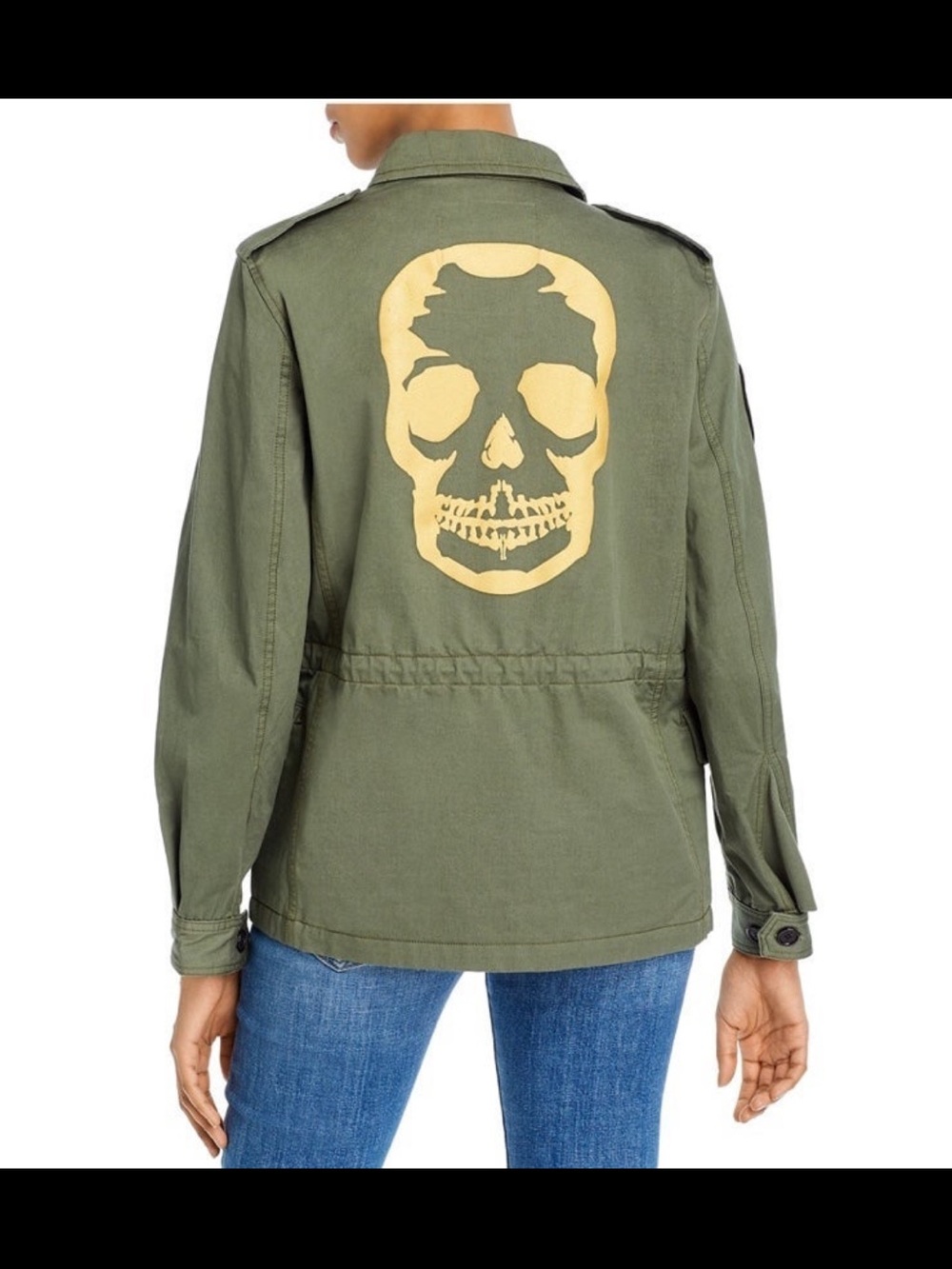 🎉 NEW FINAL SALE 🎉 Zadig & Voltaire Kayak Mili w/Skull Gold Foil Utility jacket